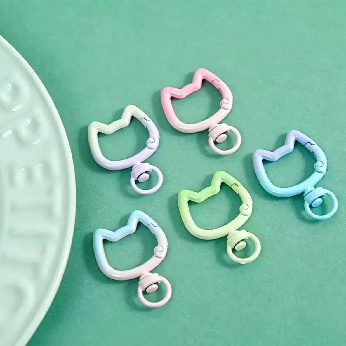 Jewelry Making Kit For Adults - 5-10PCS Gradient Cute Cat Clasp Openable