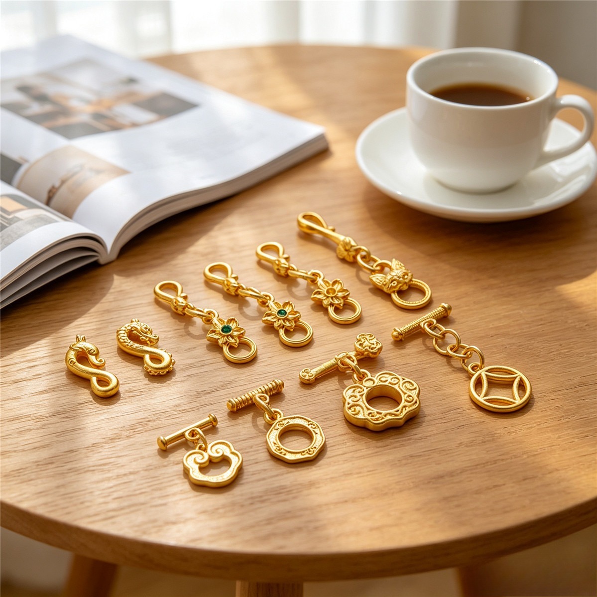 Brass 24K Gold Plated RuYi Clo - Toggle Clasp Gold ulasan dan harga