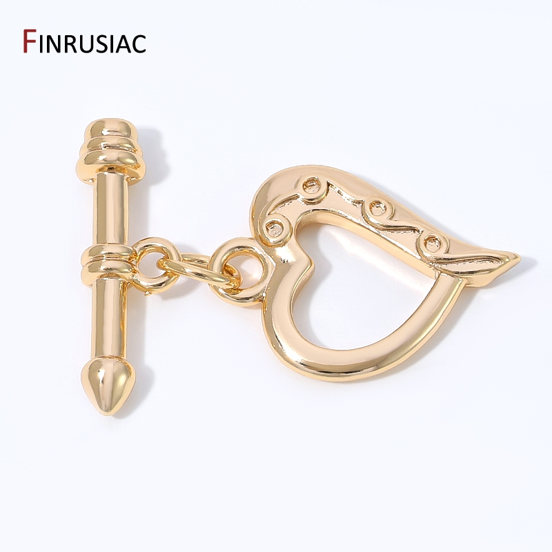 14K Gold Plated Brass Heart Sh - Toggle Clasp Gold ulasan dan harga
