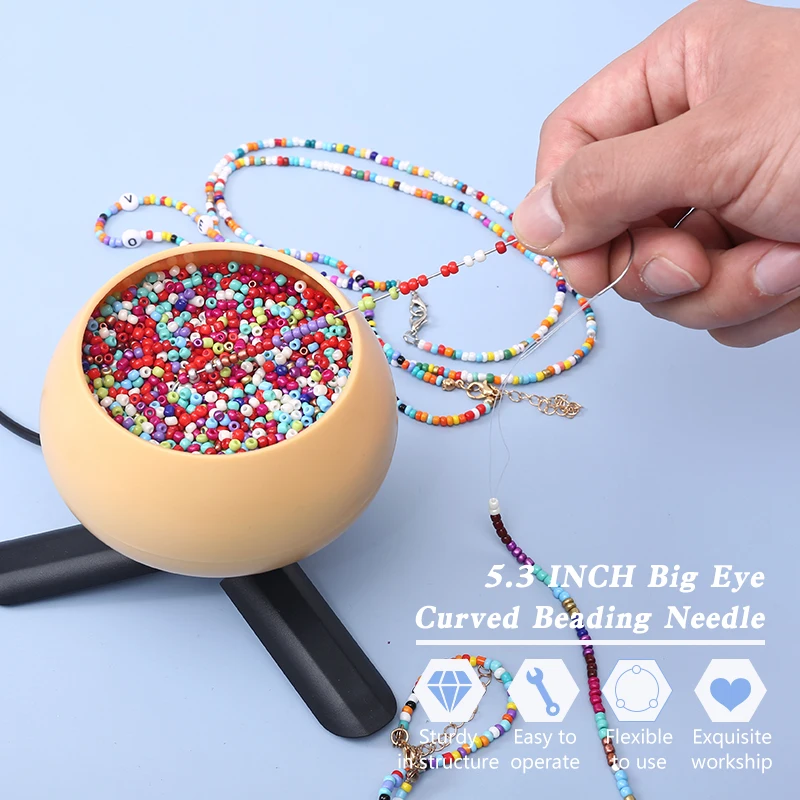 2/5Pcs 5.3 Inches Large Eye Cu - Beading Needle Fine ulasan dan harga