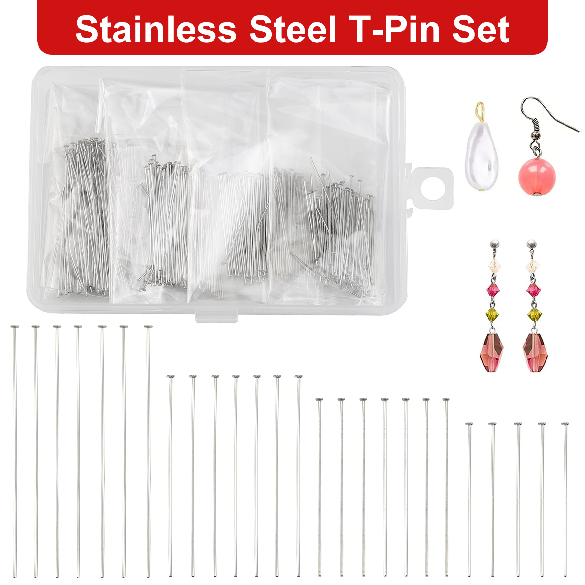 400pcs/box 35-50mm Stainless S - Beading Needle Fine ulasan dan harga