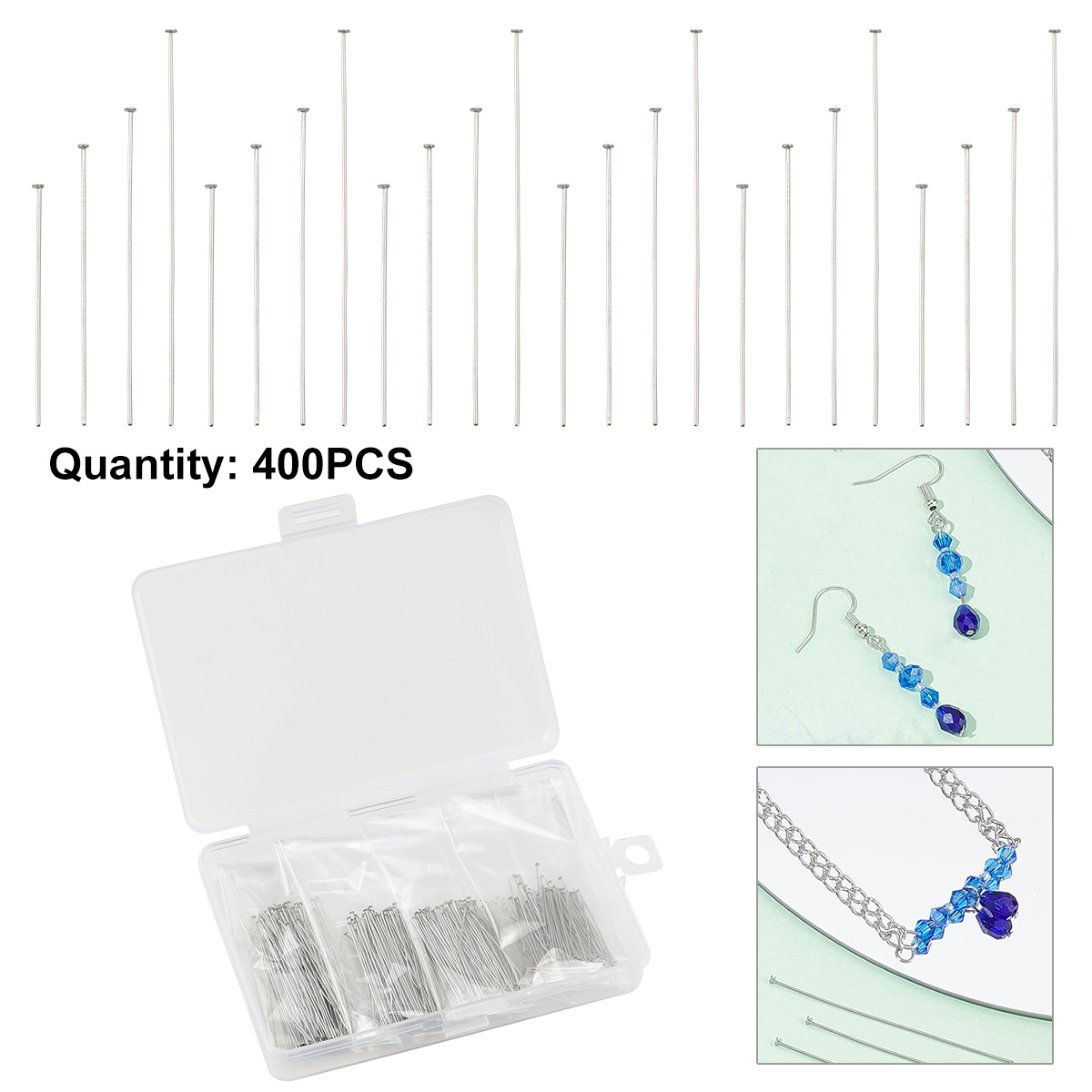 400pcs/box 35-50mm Stainless S - Beading Needle Fine ulasan dan harga