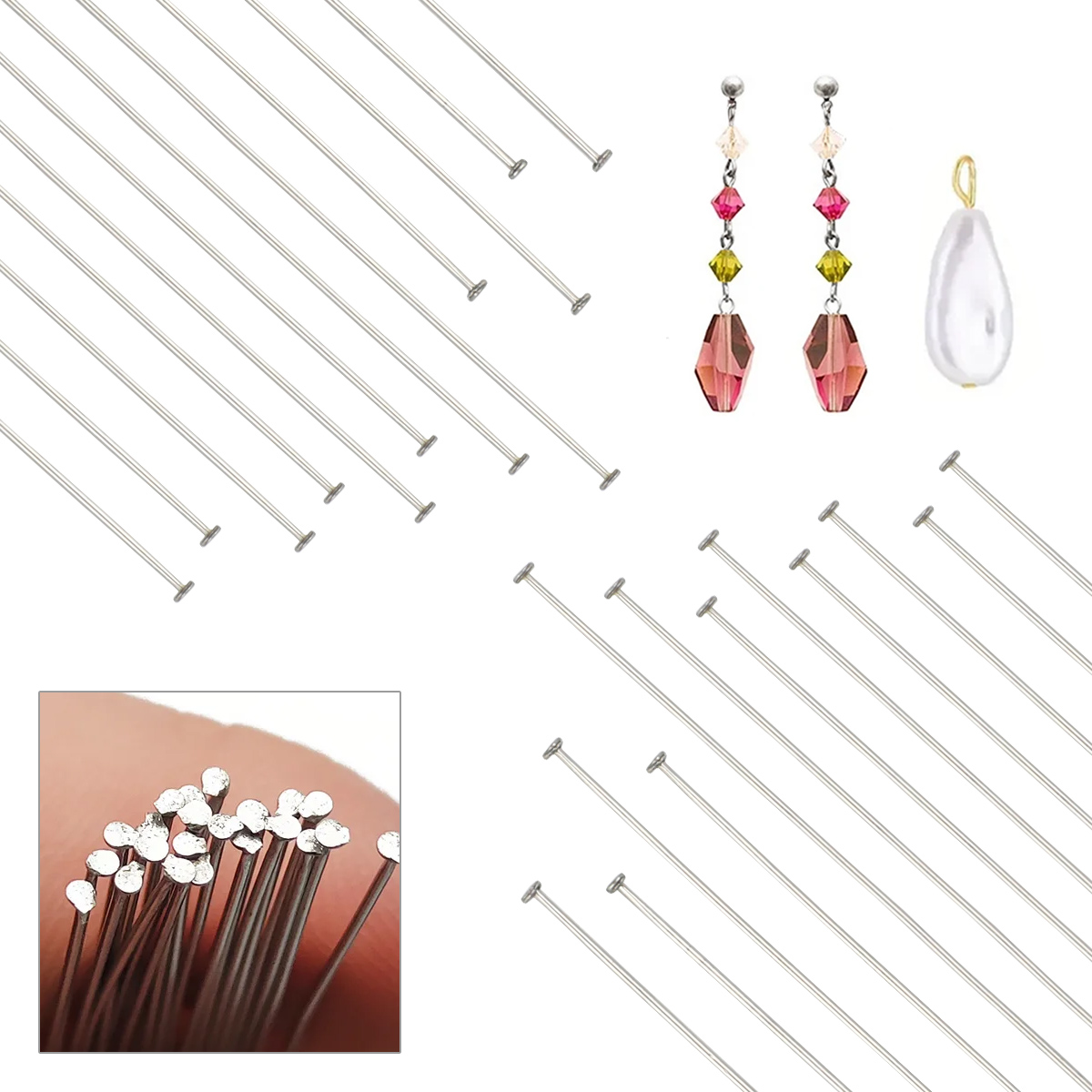 400pcs/box 35-50mm Stainless S - Beading Needle Fine ulasan dan harga