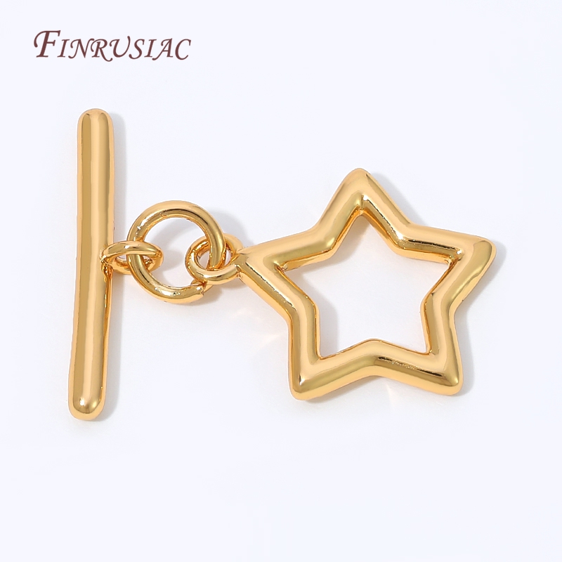 18K Gold Plated Hollow Star OT - Toggle Clasp Gold ulasan dan harga