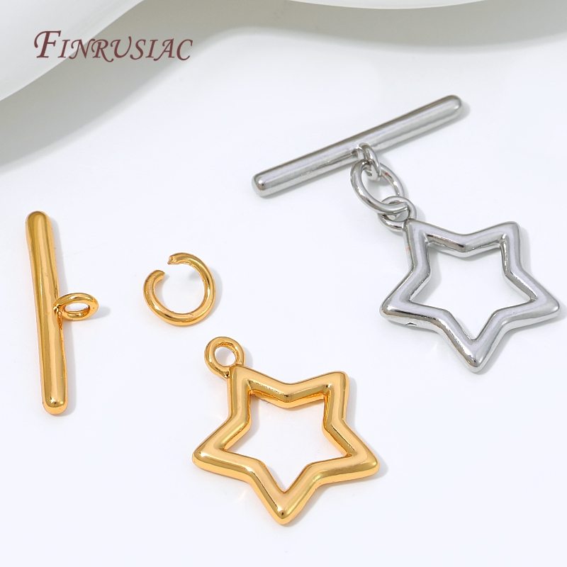 18K Gold Plated Hollow Star OT - Toggle Clasp Gold ulasan dan harga