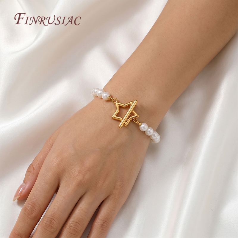 18K Gold Plated Hollow Star OT - Toggle Clasp Gold ulasan dan harga