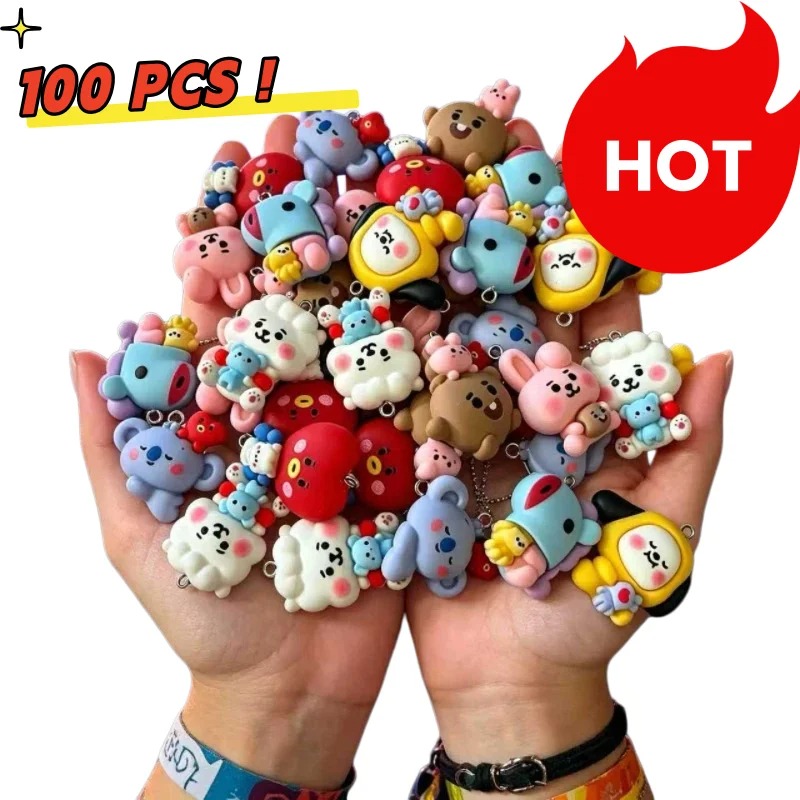 7pcs BT21 Resin Cartoon Charm  - Jewelry Making Kit For Adults ulasan dan harga