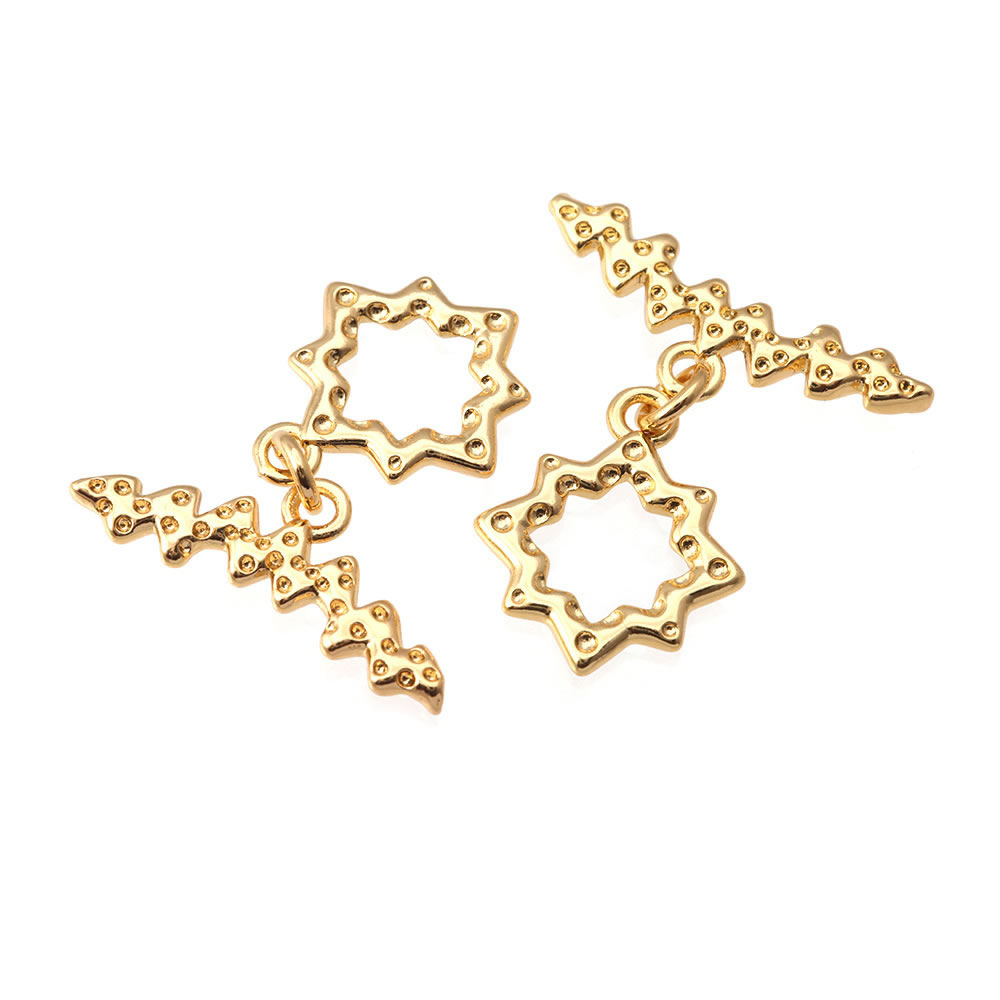 18K Gold Color Brass Square Sh - Toggle Clasp Gold ulasan dan harga