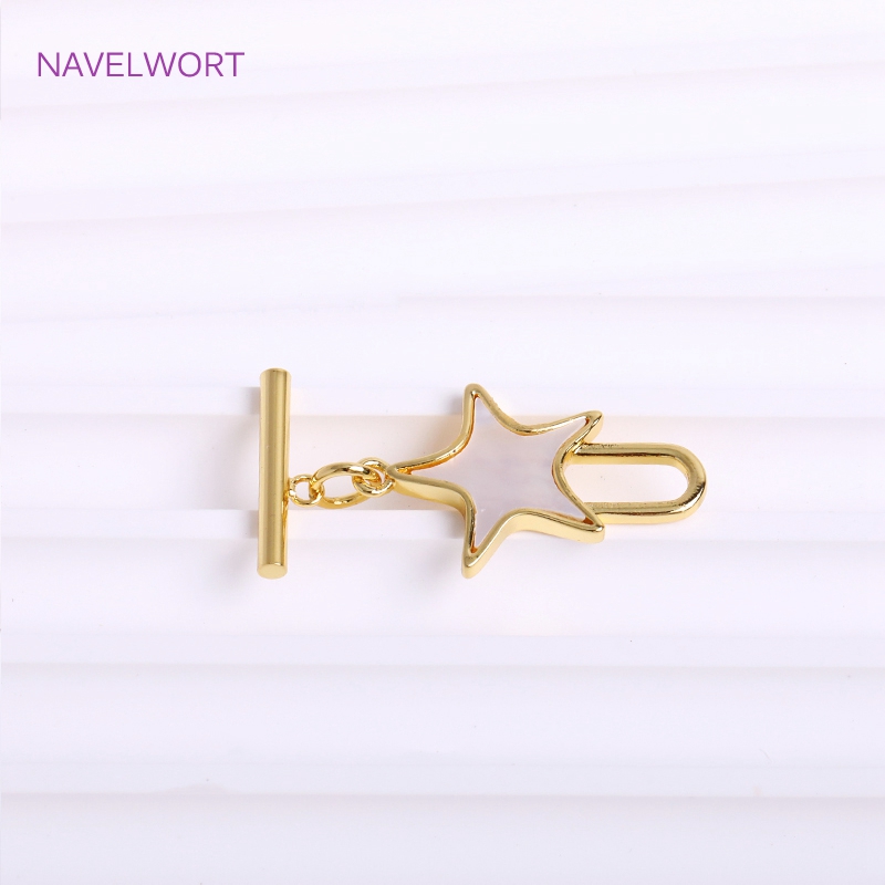 Trendy Natural Shell Pentagram - Toggle Clasp Gold ulasan dan harga