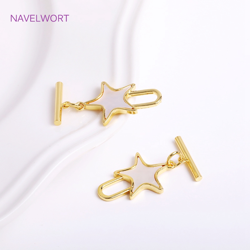 Trendy Natural Shell Pentagram - Toggle Clasp Gold ulasan dan harga