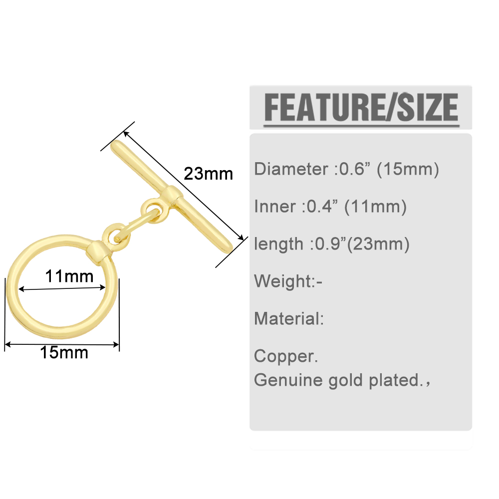 OCESRIO Trendy Toggle Round Cl - Toggle Clasp Gold ulasan dan harga