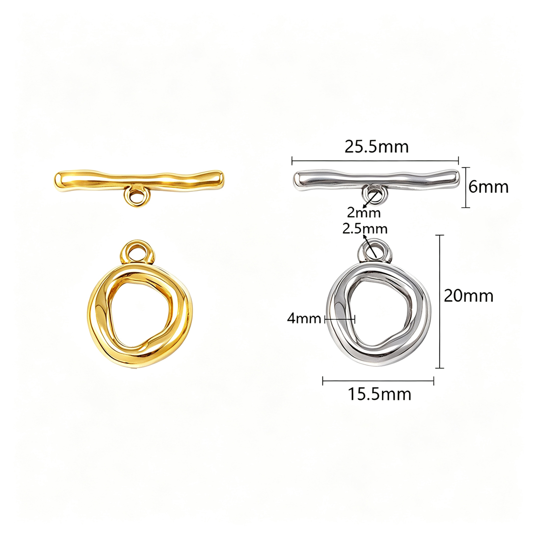 3 Sets Stainless Steel Irregul - Toggle Clasp Gold ulasan dan harga