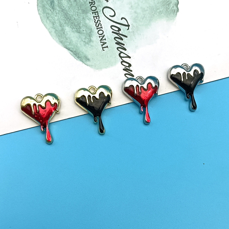 10pcs Melt Heart Charms Black  - Jewelry Making For 5 Year Old ulasan dan harga