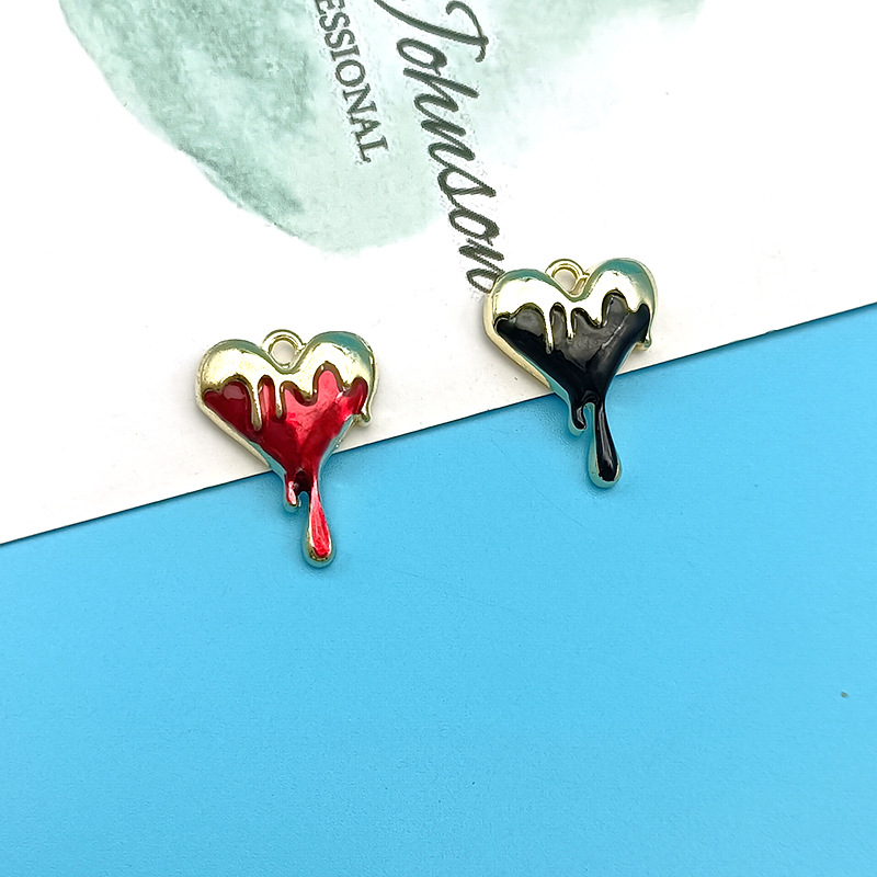 10pcs Melt Heart Charms Black  - Jewelry Making For 5 Year Old ulasan dan harga