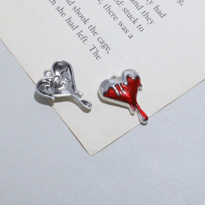 10pcs Melt Heart Charms Black  - Jewelry Making For 5 Year Old ulasan dan harga